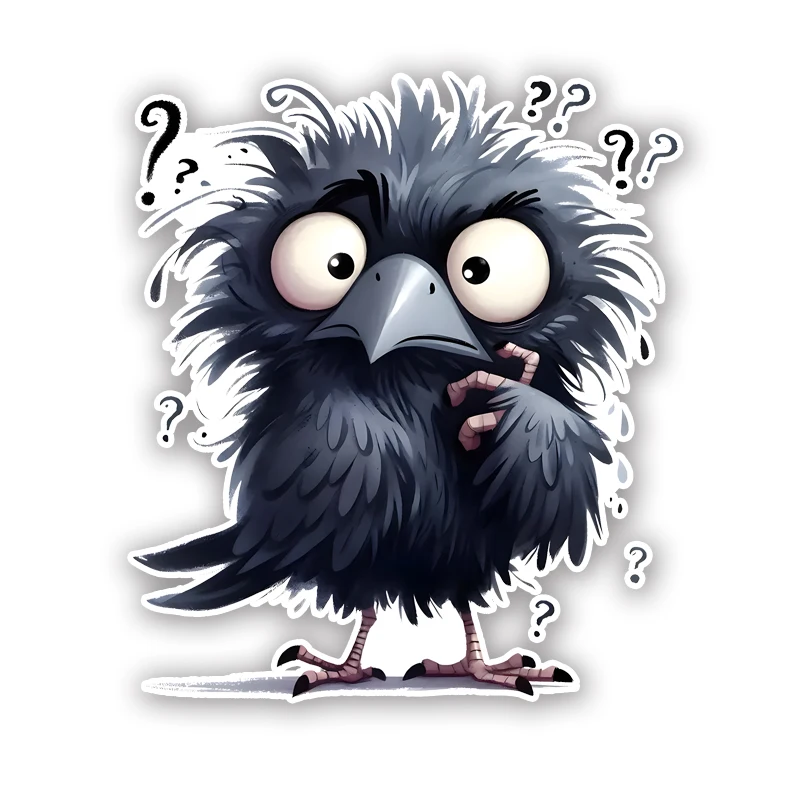 DK360# Black Raven Sticker Cute Cartoon Car Stickers Scratch Covering Self-Adhesive Waterproof Decal Motorcycle Decorative Acces
