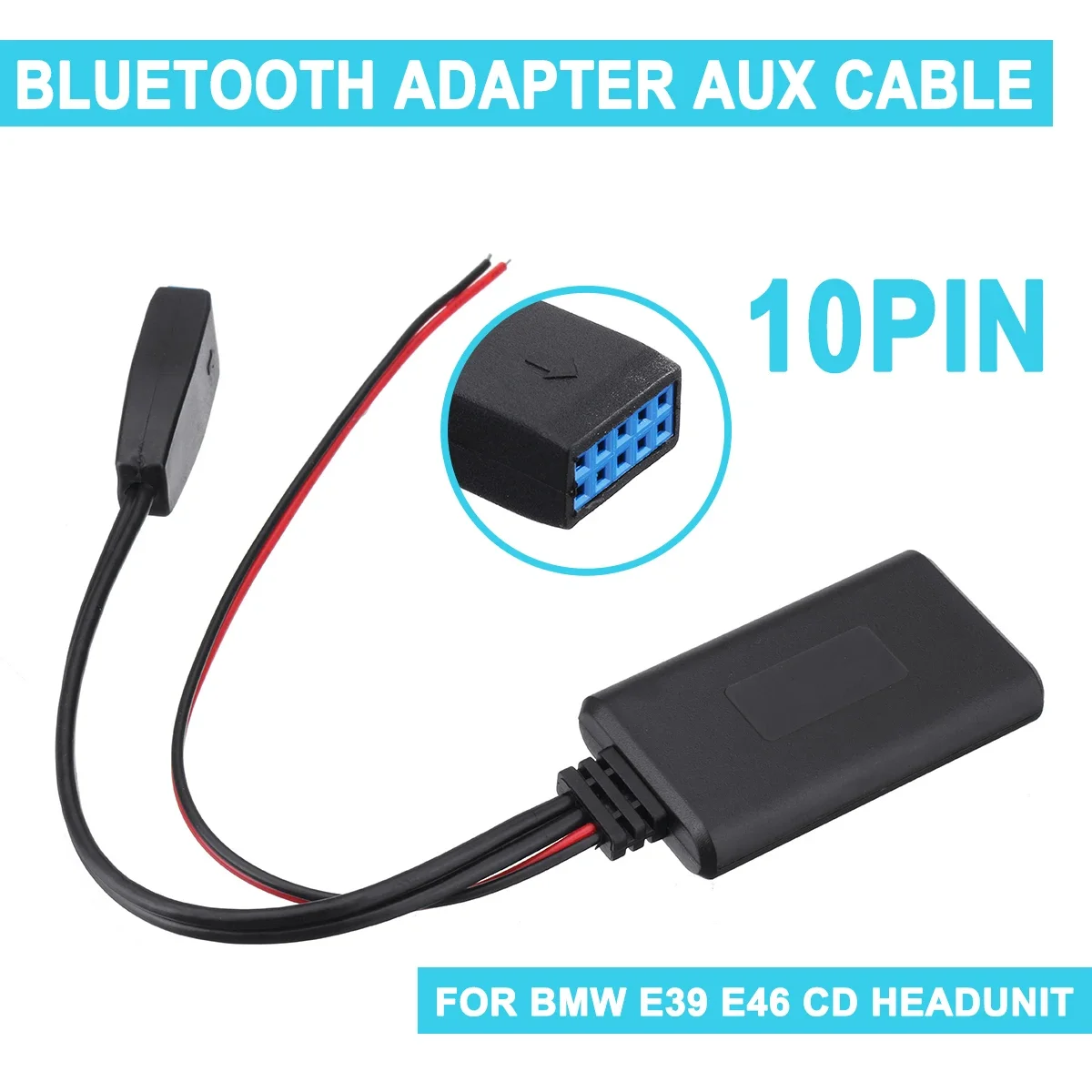 

Car bluetooth Module 10-pin For BMW E39 E46 Auxiliary Receiver Cable Adapter Audio Cable