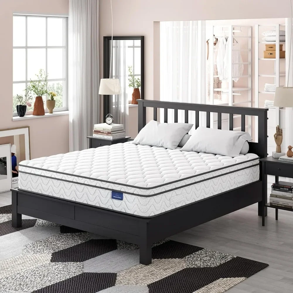 Colchões Queen, colchão híbrido Queen Size de 14 polegadas em uma caixa, design ergonômico com espuma Momory respirável |