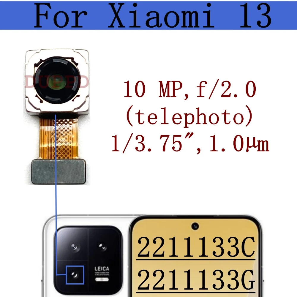 Rear Camera For Xiaomi 13 Mi 13 Mi13 2211133G Front Selfie Wide Facing Main Back Camera Flex Cable Parts