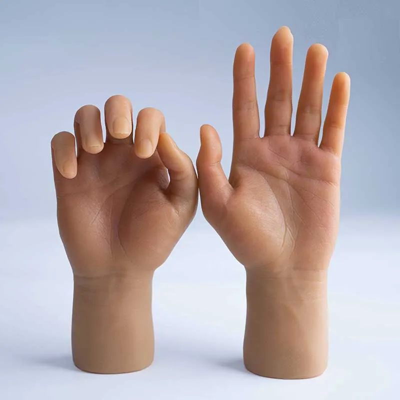 Lebensechte hohe Simulation realistische männliche Hand Modell gefälschte Nail Art Uhr Display Maniküre Malerei Mann Hände