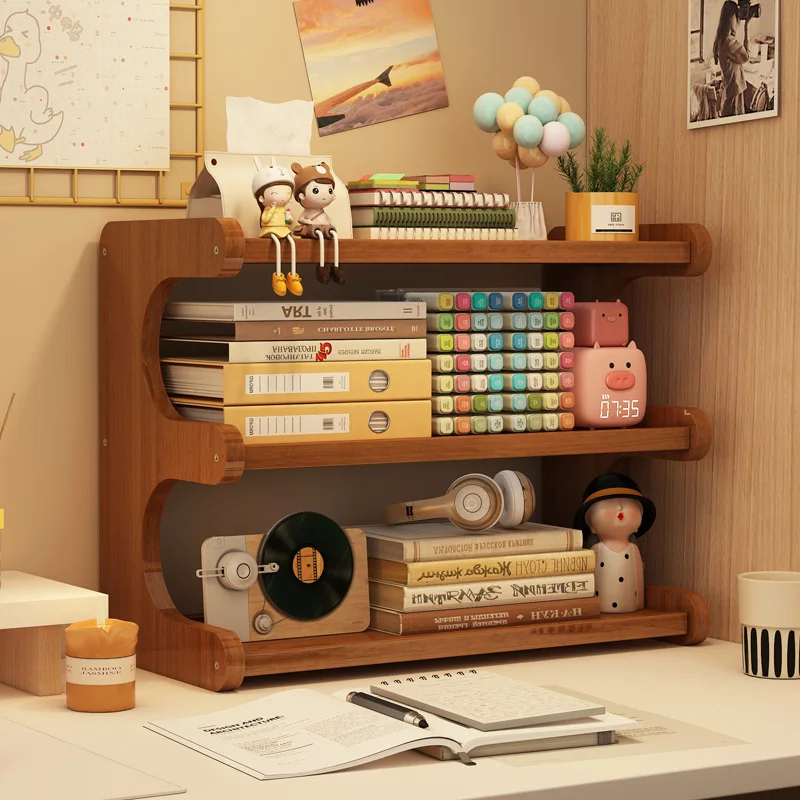 

Student Dorm Multilayer Desktop Bookshelf Storage Organizer Books Magazines Study Table Shelf Home Desk Organizer
