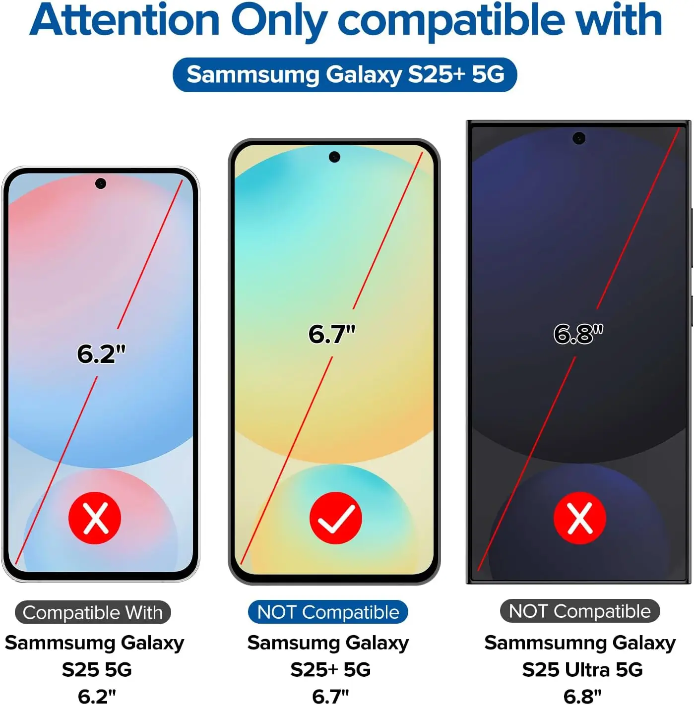 لهاتف Samsung Galaxy S25+ طبقة حماية لفتح بصمة الإصبع من الزجاج المقسى، مقاومة للخدش وخالية من الفقاعات