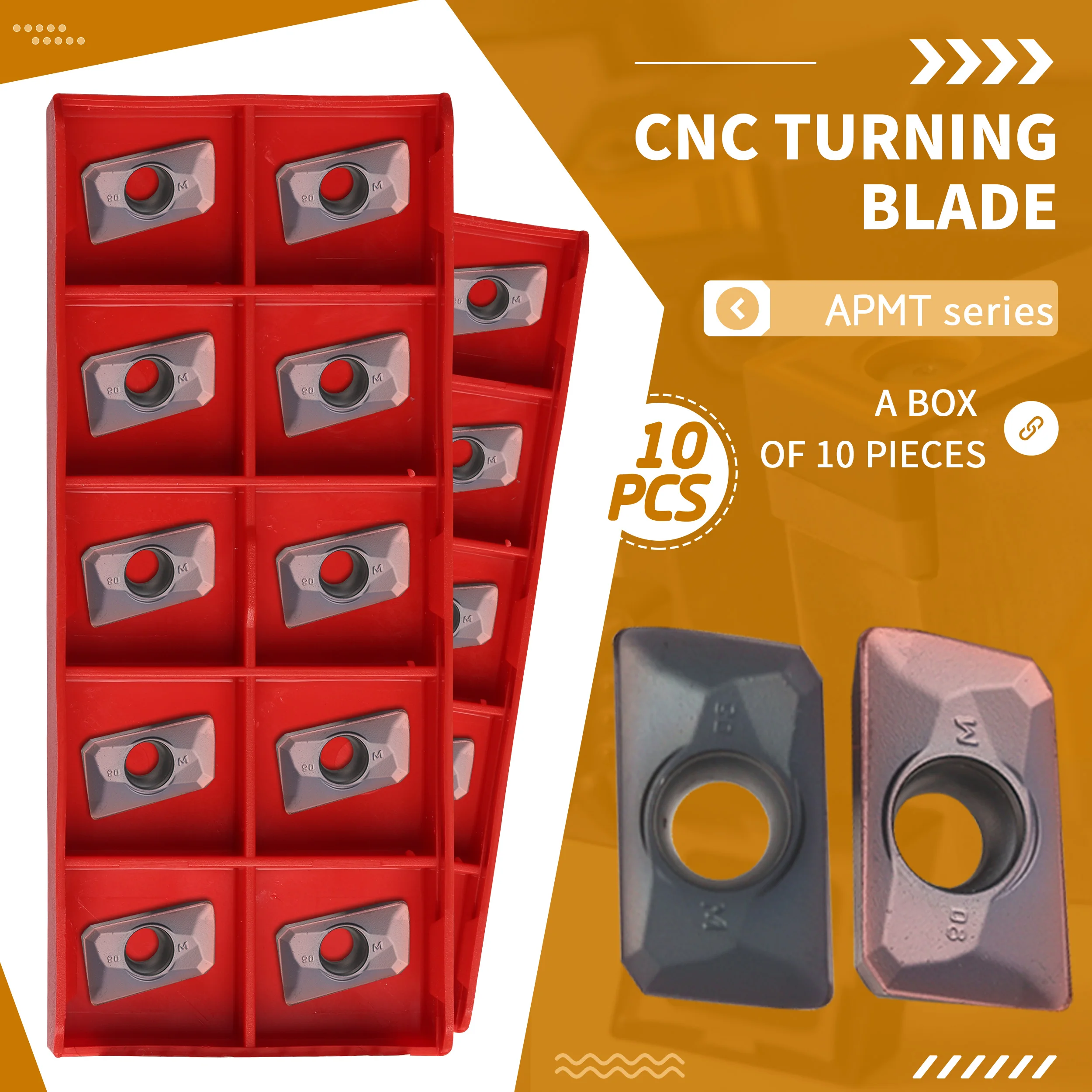 10pcs APMT1135 APMT160408PDER YBG202 APMT160408PDER YBG205  Milling Inserts CNC Metal Lathe Cutting Tool Carbide Turning Inserts