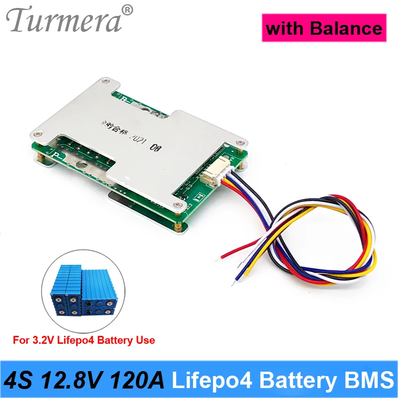 

Turmera 4S 12.8V 120A Balance Lifepo4 Battery BMS Balance Protected Board for 3.2V 100Ah 200Ah 280Ah 320Ah Lifepo4 Batteries Use