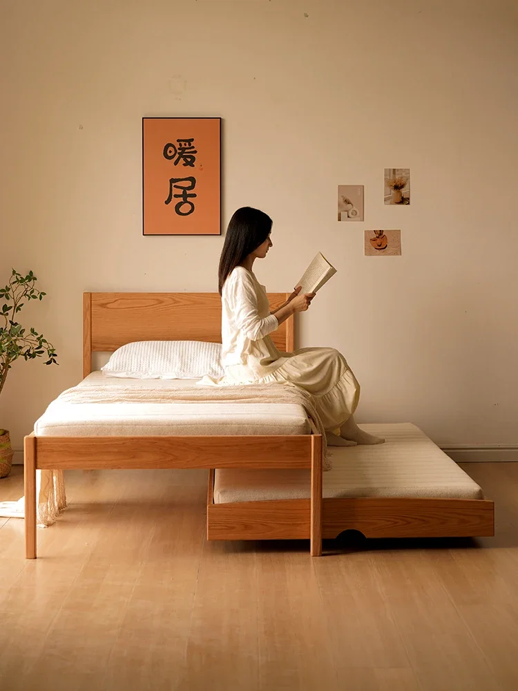 Oak invisible pull-out splicing all solid wood single lifting folding push-pull mop