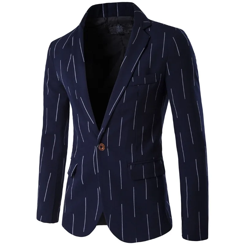 British Men's Suit Thin Single-row One-button Suit Fashionable Solid-color Suit Top