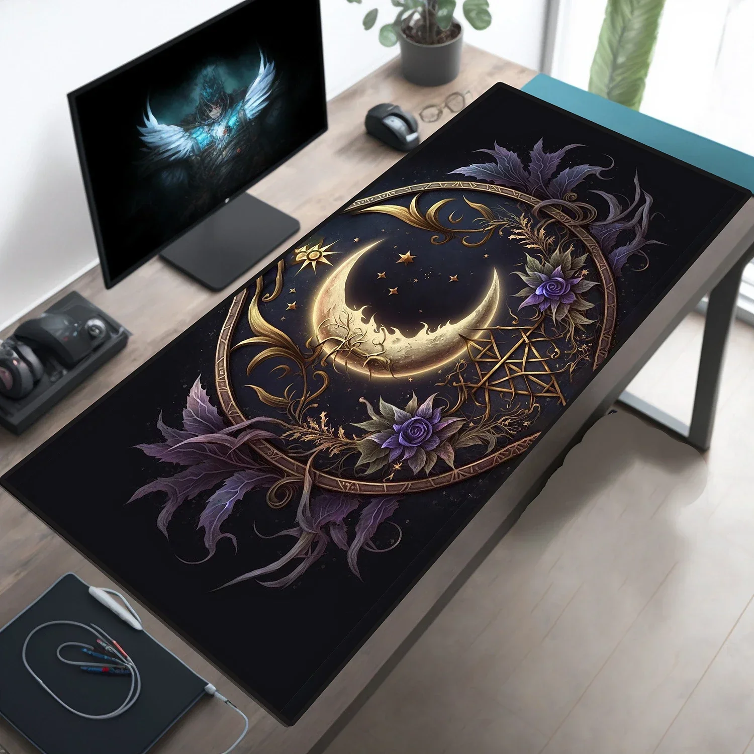 Starburst Game Extra Large Mousepad, Dark Academy Extended Computer Laptop table Pad,XXL Premium Anti-Slip Rubber Keyboard mats