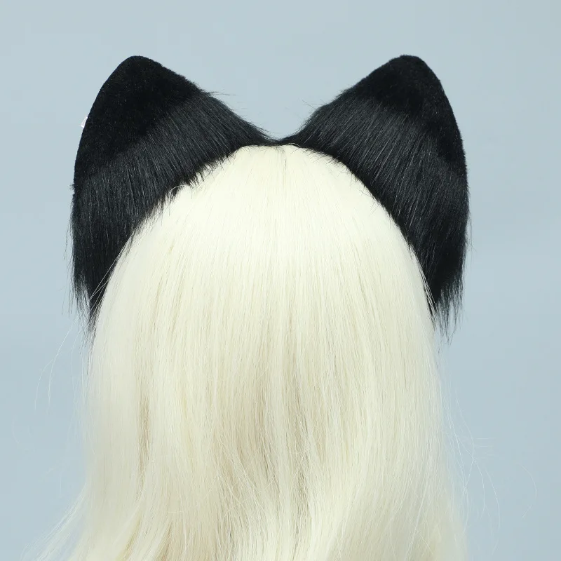 Coiffe en peluche Anime faite à la main pour filles, cerceau de cheveux d'oreille de bête, accessoires de cosplay mignons, Y2K Pad-Culture, simulation