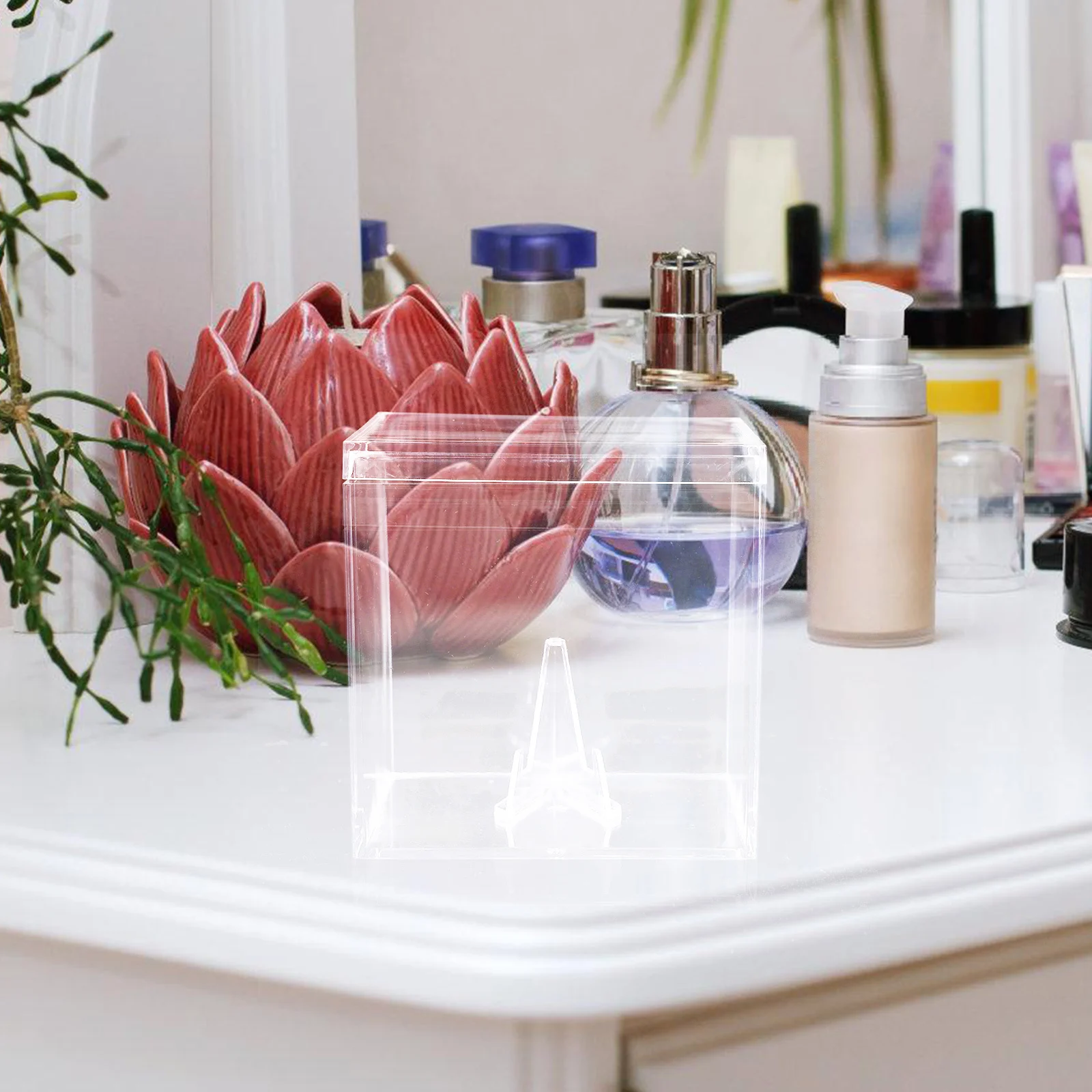 1 قطعة عرض الاكريليك صندوق مجوهرات المنزلية المحمولة أساور خاتم أقراط مجوهرات صندوق خاتم الزخرفية للتخزين #5