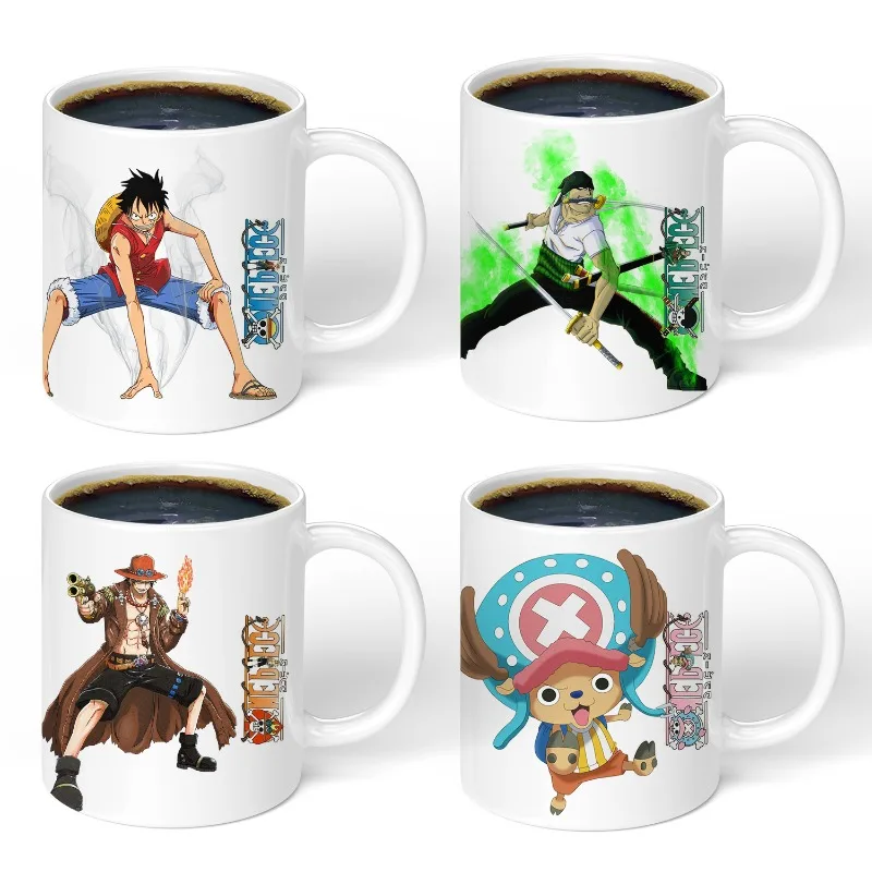 

Anime One Piece Ceramic White Mug Luffy Film and Television Peripheral Coffee, Tea, Men's and Women's Cups Daily Necessities