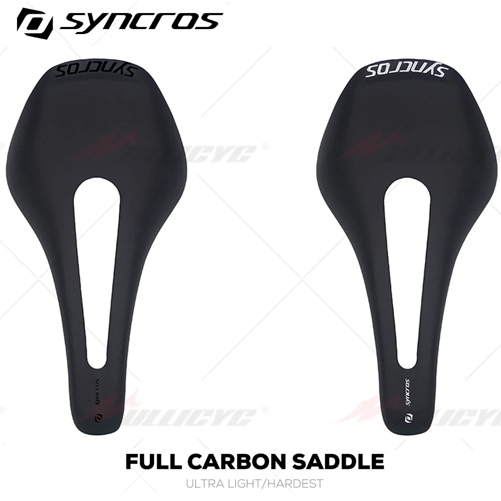 

SYNCROS-UltraLight Carbon Bicycle Saddle, MTB, Road Bike Seat, Matte Bike Accessories, Frame Sticker, T800, 255*128mm, 7*9mm