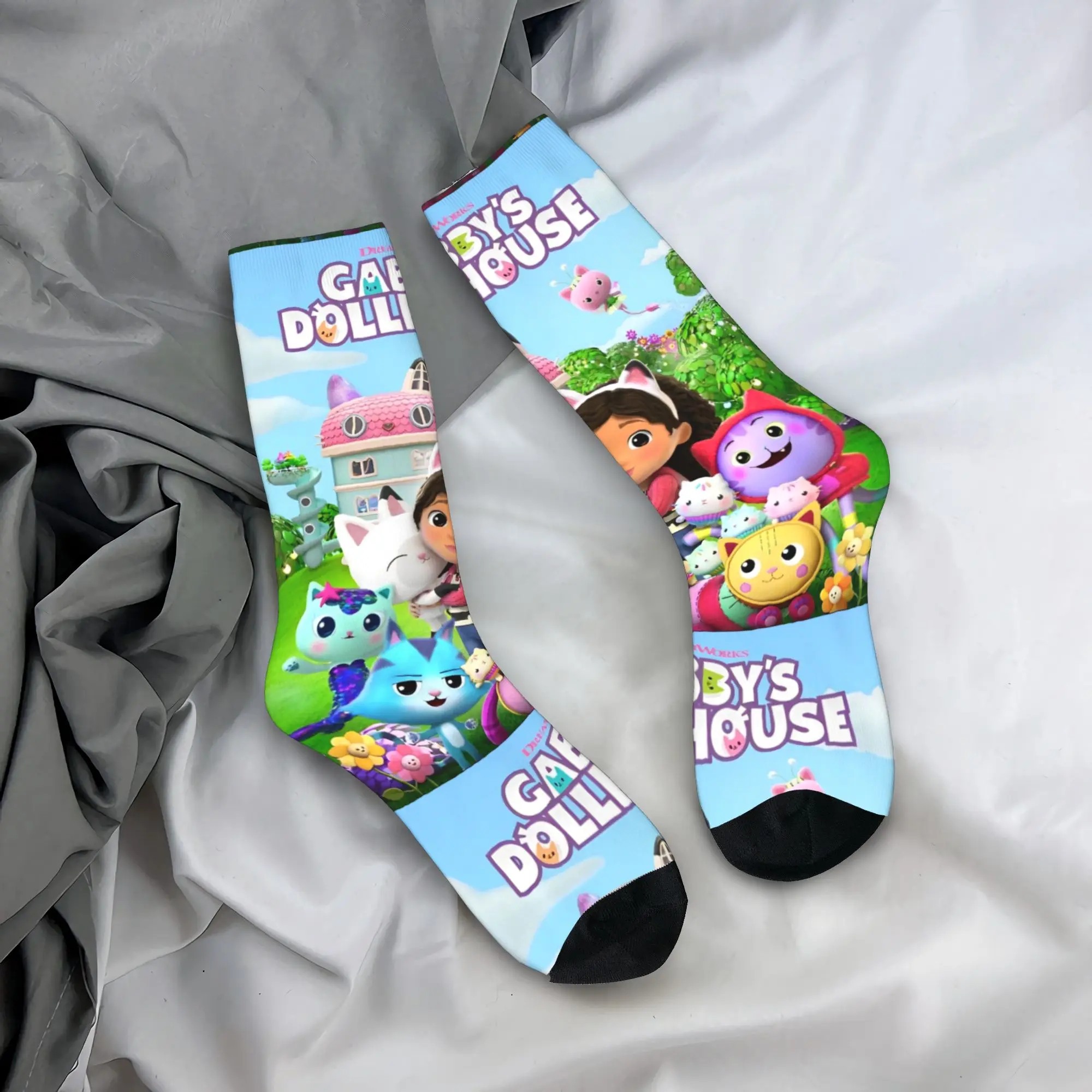 

Зимние теплые забавные унисекс G-Gabby's Dollhouseds, милые носки с героями мультфильмов, нескользящие баскетбольные носки,