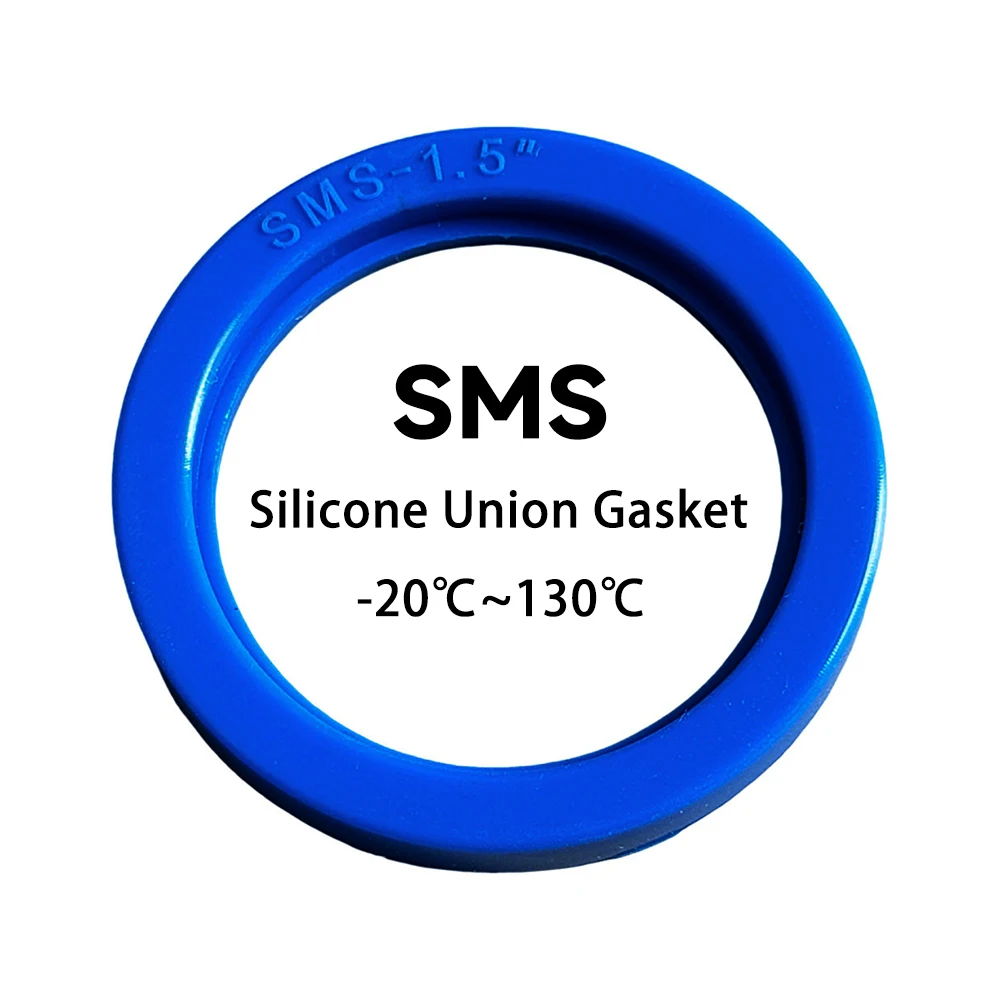 Hygienische SMS Stufendichtung aus Silikon, blau, lebensmittelecht, O-Ring-Dichtungsscheibe 38 51 63 76mm für SMS Gewindeanschlüsse – Detail 2