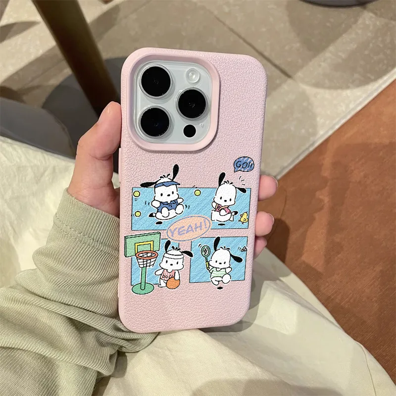 Kawaii Pochacco سيليكون جراب هاتف آيفون 16 15 14 13 12 11 برو ماكس XR XS X ماكس 16E 7 8 زائد الكرتون للصدمات غطاء ناعم #3