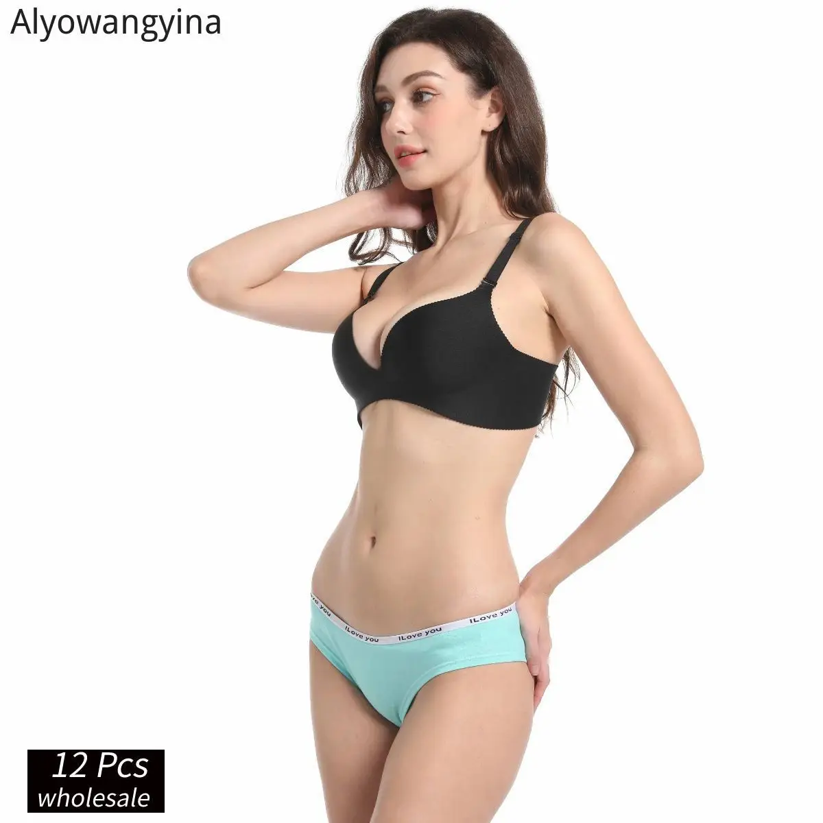 Alyowangyina 12Pcs/set sholesale Women's Cotton  Panties Sexy Solid Briefs Female Low Waist Comfortable knickers#99645