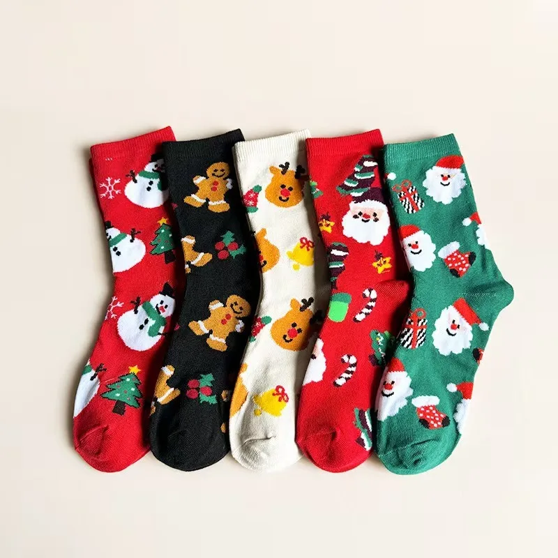 2/4/8 Pairs Christmas Stocking New Knitting Christmas Tree Pendant Decorations For Home Xmas Gift Snowflake Christmas Socks