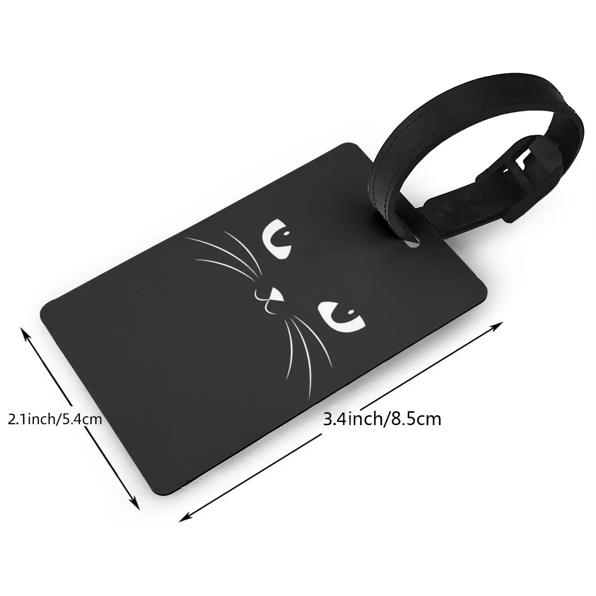 Schattige Zwarte Kattenbagagelabels Kofferaccessoires Reizen Pvc Mode Bagage Instaplabel Draagbare Labelhouder ID-Adres