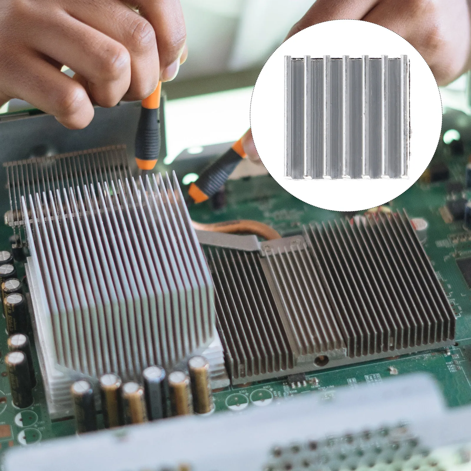 

24Pcs Small Aluminum Heatsink for CPU GPU Ic Chip Cooler High Thermal Conductivity Lightweight Radiator with Adhesive Tape