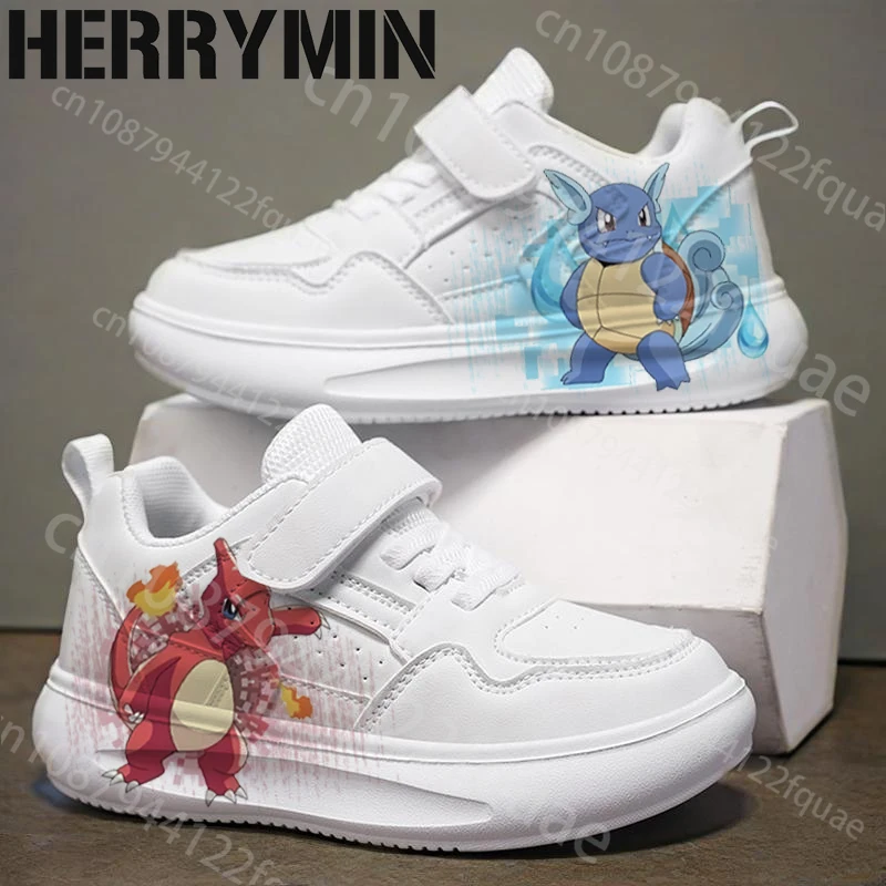 

Christmas Gift Pokemon Charizard Printing Children shoes boys girls High Quality PU leather Simple thick sole sneakers
