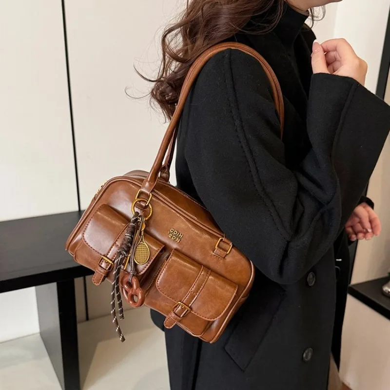 

Винтажная элегантная сумка-мессенджер для женщин, бестселлер, сумка через плечо, простая роскошная сумка-тоут, также может использоваться как вместительная сумка для подгузников.