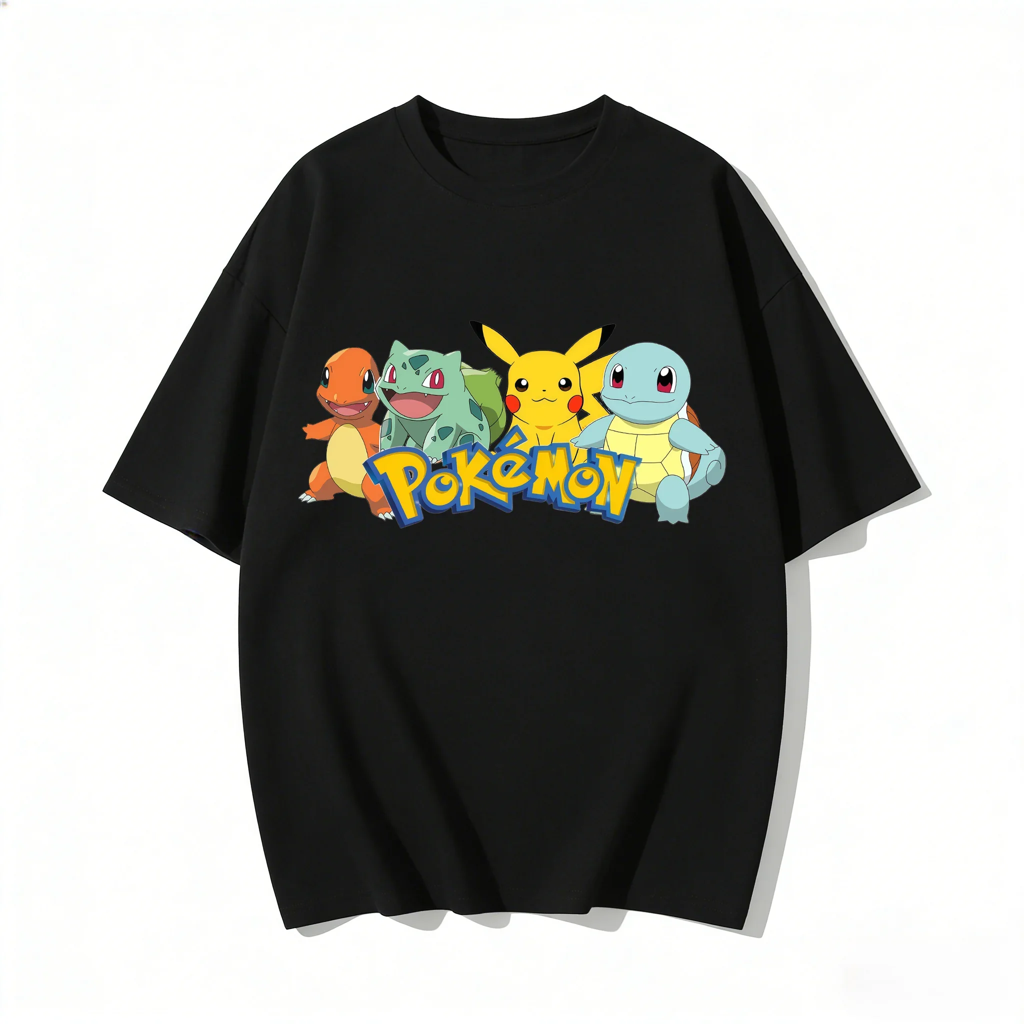 Summer New Pokemon Print Kids T-Shirt Unisex Casual Short Sleeve Tee Summer Couple Tops Streetwear Anime Graphic Tees Versatile