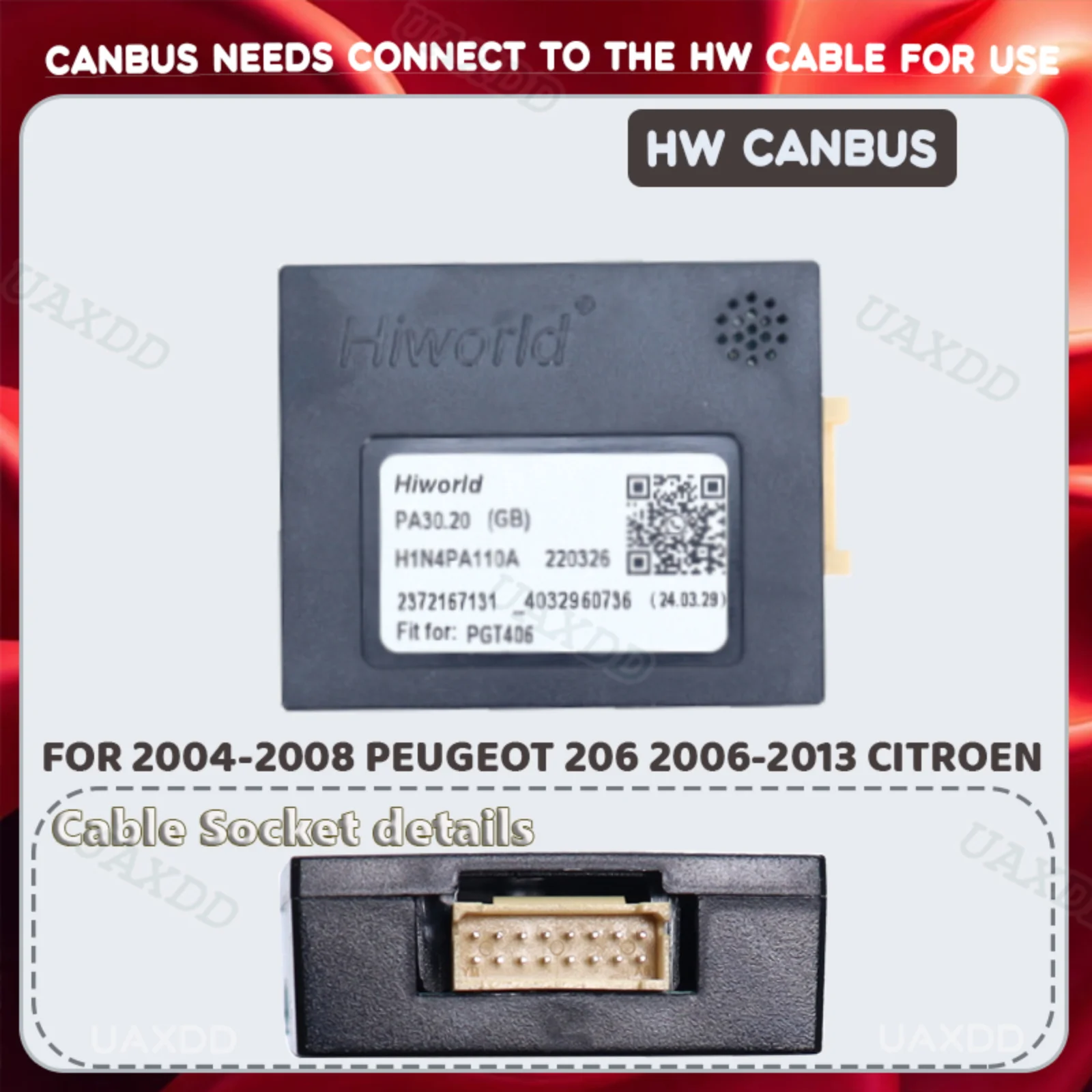 UAXDD 2 Din Car FOR PEUGEOT 2004-2011 407 2016 307 206 Old 206 Fully Compatible 301 2008 408 Canbus Automotive Box Decod Adapter