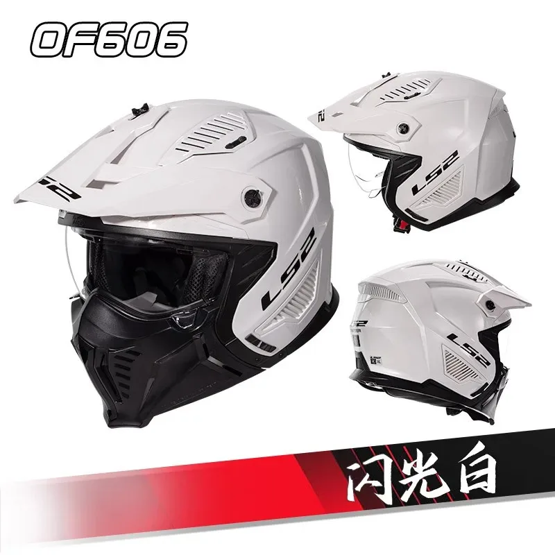 LS2 Motorcycle Helmet MultiPurpose Half Face LS2 OF606 Off-Road Racing Summer Anti-Glare Moto Motocross Capacete Casque Casco