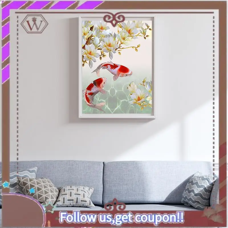 ABBG-DIY 5D كامل الماس طقم الطلاء الماس الفن أطقم للبالغين كوي الأسماك الطلاء مع الماس مجموعات الماس التطريز