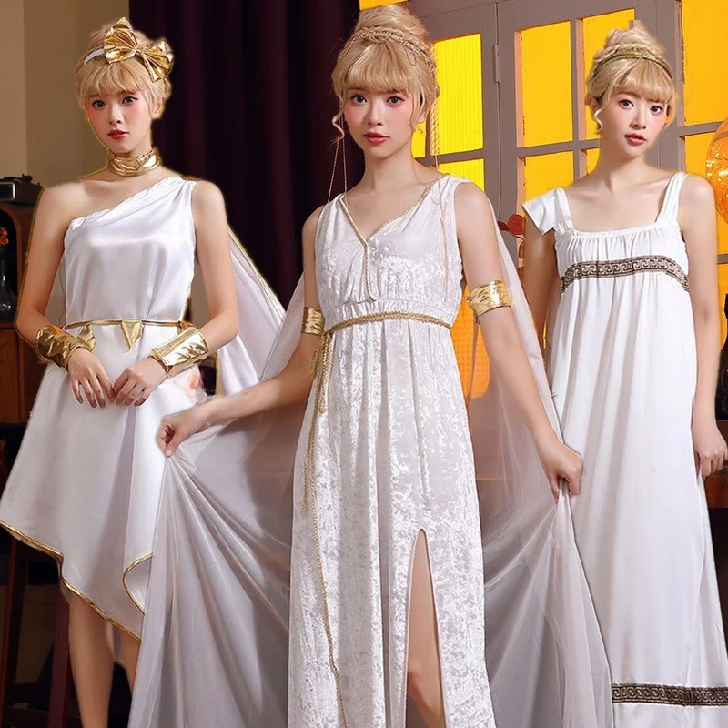 

Белое платье, сценический костюм на Хэллоуин, королева Энд Доктора, фея T Princ Sle, женская традиционная одежда
