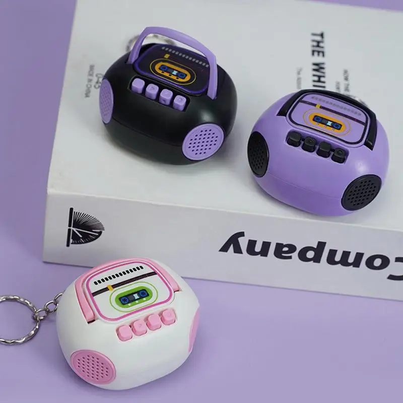 【DY】Mini Retro Recorder Keychain USB Rechargeable Voice Recorder for Bag Pendant School Office Daily Use