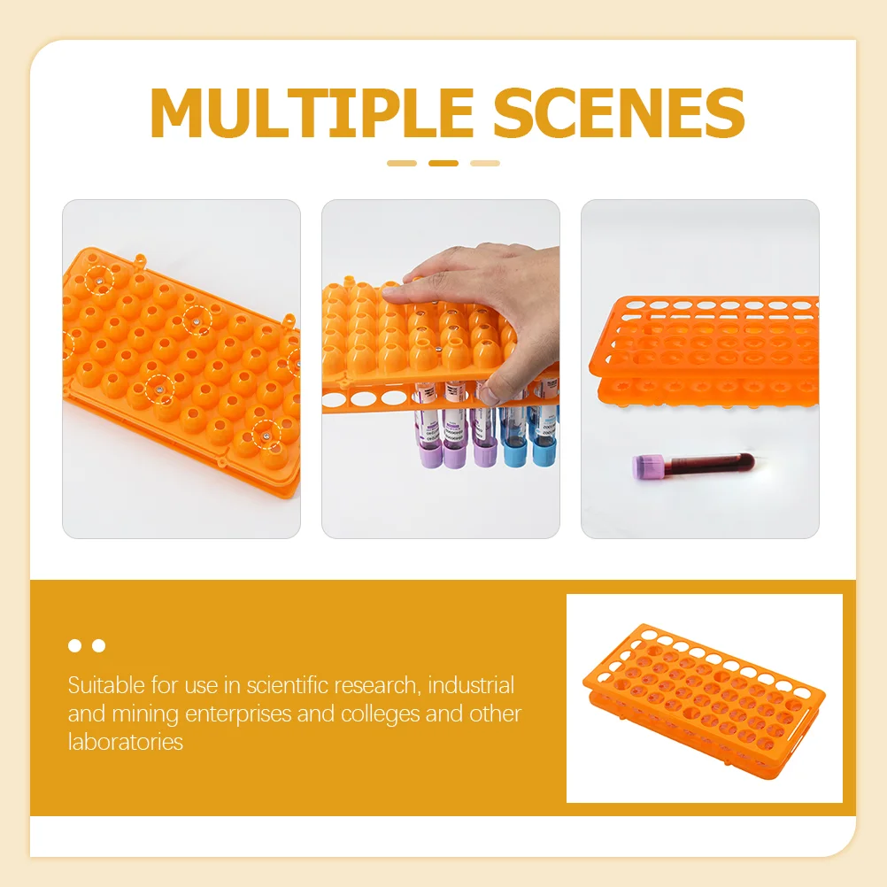 Hanging Organizer Test Tube Rack Coat Hanger Stand Plastic Detachable Orange Pp Material Small Bottles