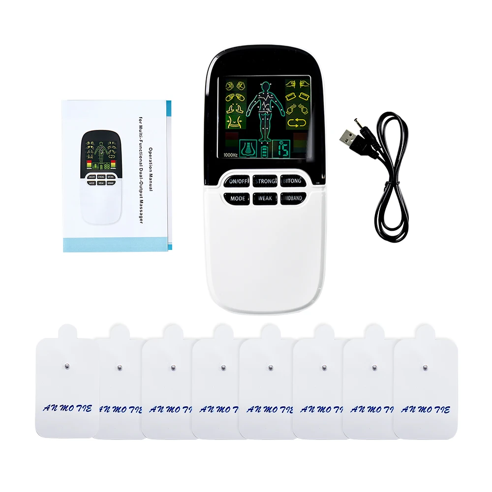 

Electric Muscle Therapy Stimulator EMS Pulse Body Massager Rechargeable Dual Output Acupuncture Stimulator Machine