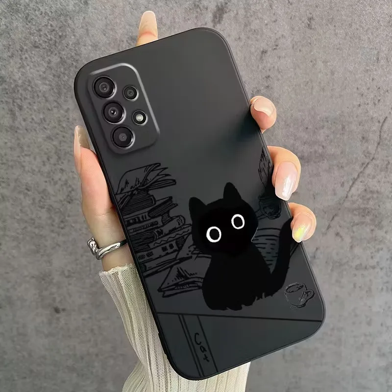 Cute Reading Black Cat Pattern Phone Case For Samsung Galaxy S26 S25 S24 S23 S22 S21 S20 S10 Note20 Ultra 10 Plus Edge TPU Cover - view 5