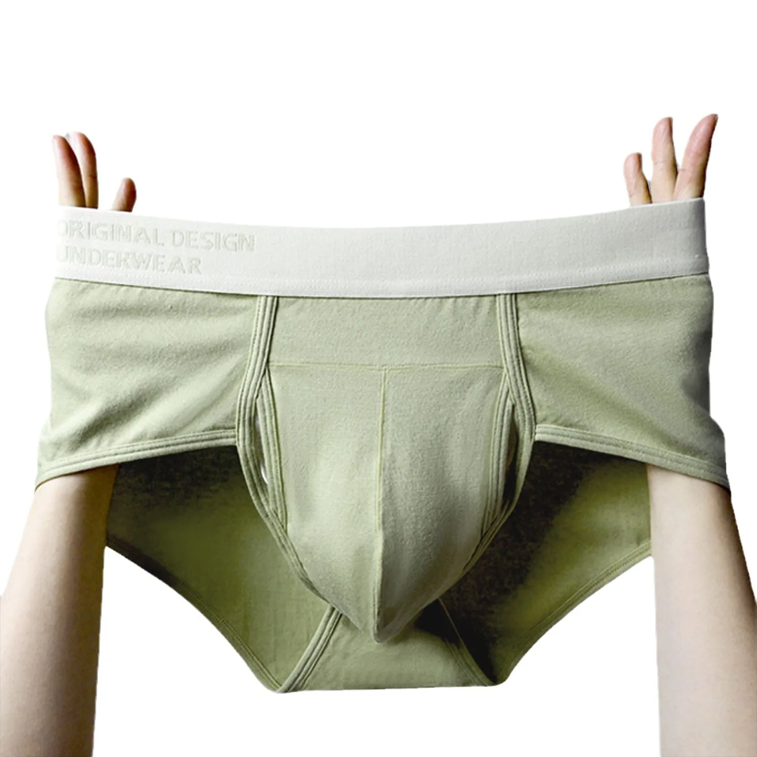 

Men’s Cotton Modal Briefs Man Sexy Underwear Plus Sze Solid Color Breathable Underpants U Bulge Pouch Triangle Panties Hombre