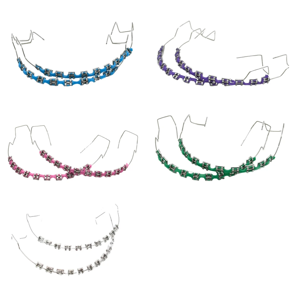 Split Type Mini Colorful Brackets With Hook Dental Fake Braces Temporary Tooth Decoration Orthodontic Braces