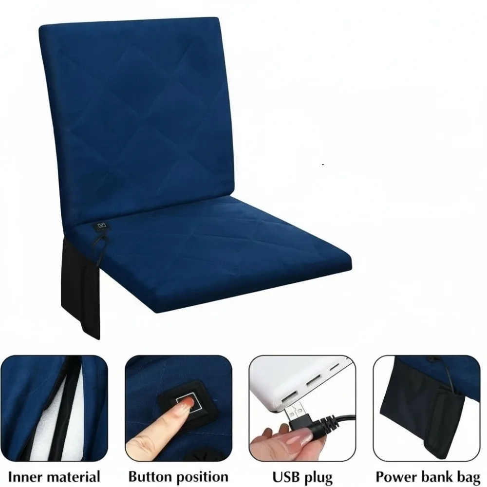 USB Charging Warm Heated Seat Mats Folding Fast Heating Portable Heated Seat Cushion Cold Resistant Lightweight