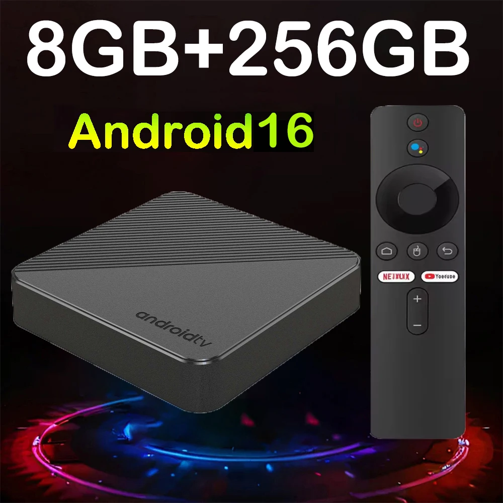 Smart TV Box T8 8K Android 16 Smart Home Theater 8GB 32GB 128GB 256GB RK3518 Dual UI Google Assistant Dual Wifi 5G Voice Remote