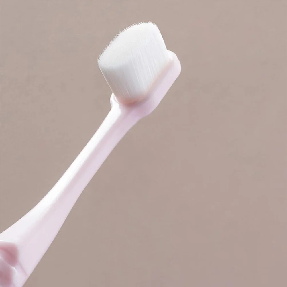 2 قطعة فرشاة الأسنان ذات الشعيرات الناعمة مقبض مريح مضاد للانزلاق للعناية بالفم شعيرات كثيفة أداة تنظيف الأسنان بعد الولادة