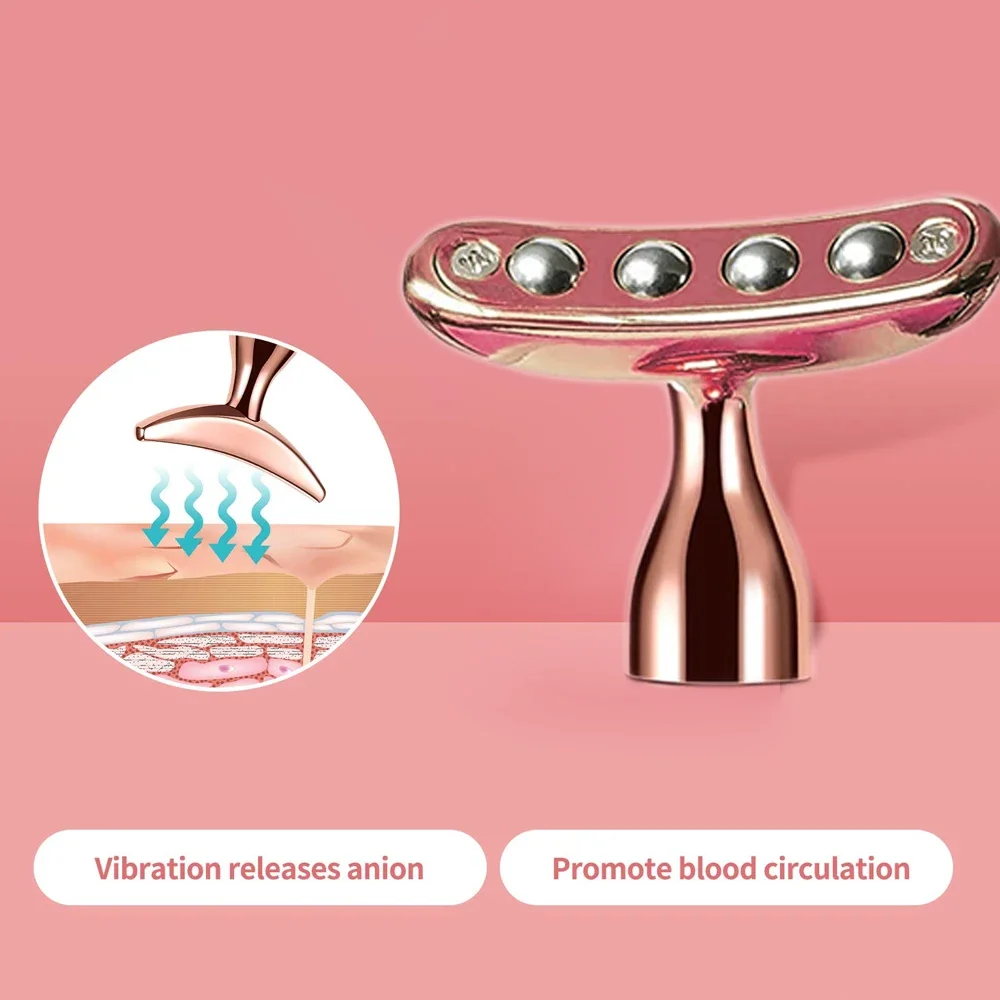 2 in 1 Face Massager Roller Electric 3D Roller and 24K Facial Pulse T Shape Massager Kit Arm Eye Nose Massager Skin Care Tools