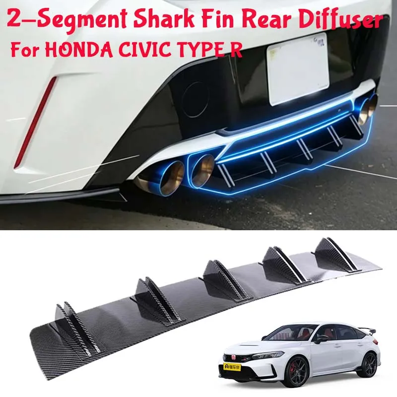 For HONDA CIVIC TYPE R Shark Fin Rear Diffuser Split Chassis Spoiler Auto Aerodynamic Parts Aerodynamic Modification