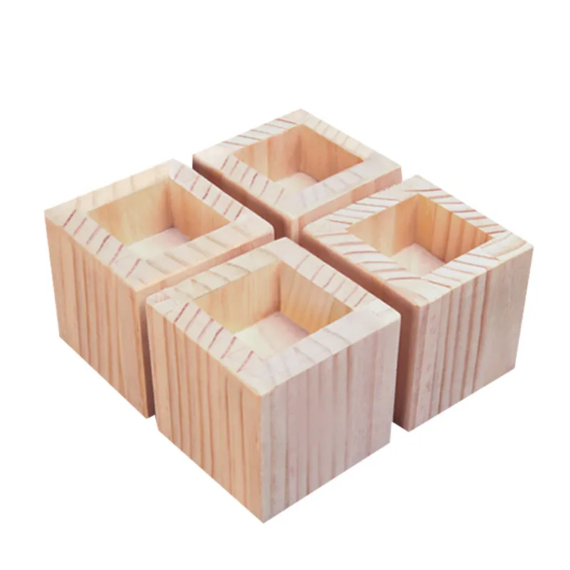 Wooden Table Legs Furniture Leg Bed Leg Height Pad Wooden Mat for Cabinet Legs Sofa Leg Supporting Foot Elevate Tables and Chair