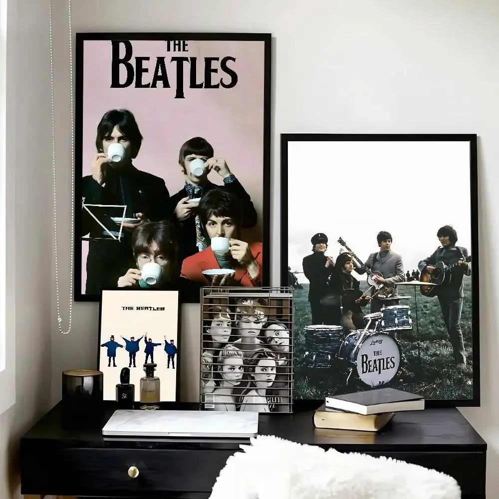 Vintage Famous Rock Band T-he-b-beatles DIY Sticky    Poster and Prints Wall Art Pictures for Modern Bedroom Home Decor
