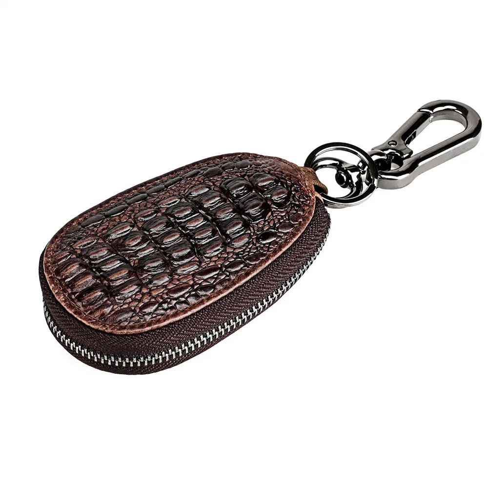 3D Embossed Leather Crocodile Car Key Fob Real Leather Case for Key Fob Protector