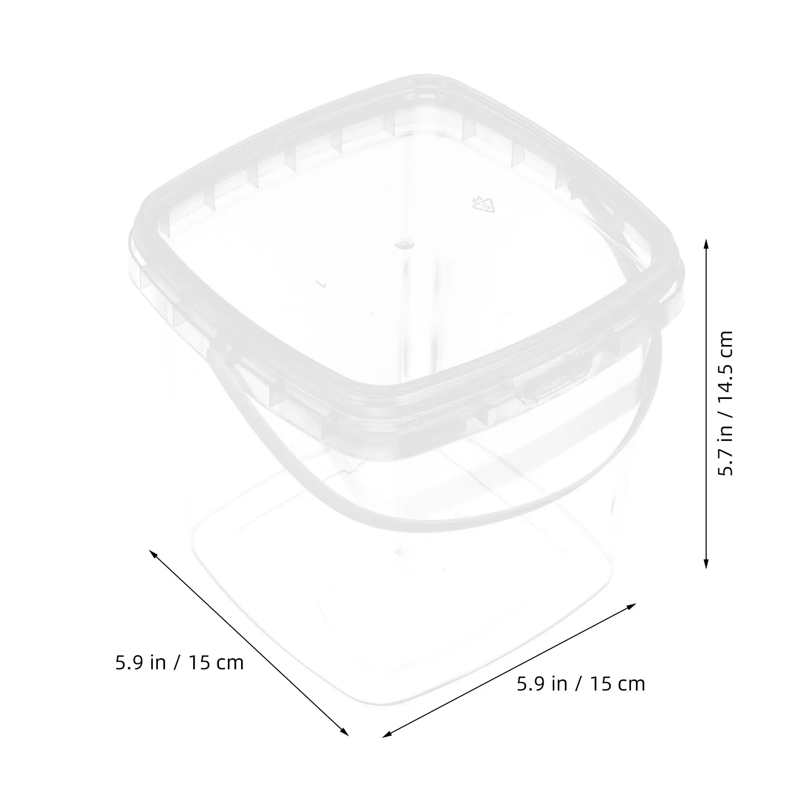 Square Plastic Food Storage Bucket with Leakproof Lid and Handle Half Gallon Ice Cream Tub Water Pail