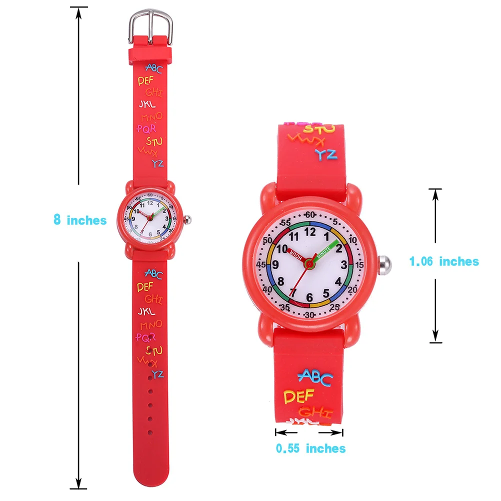 

1Pcs Cartoon Watch 3D Lovely Design Waterproof Quartz Accurate Waterproof Children Watch Lovely Children Wristwatch,