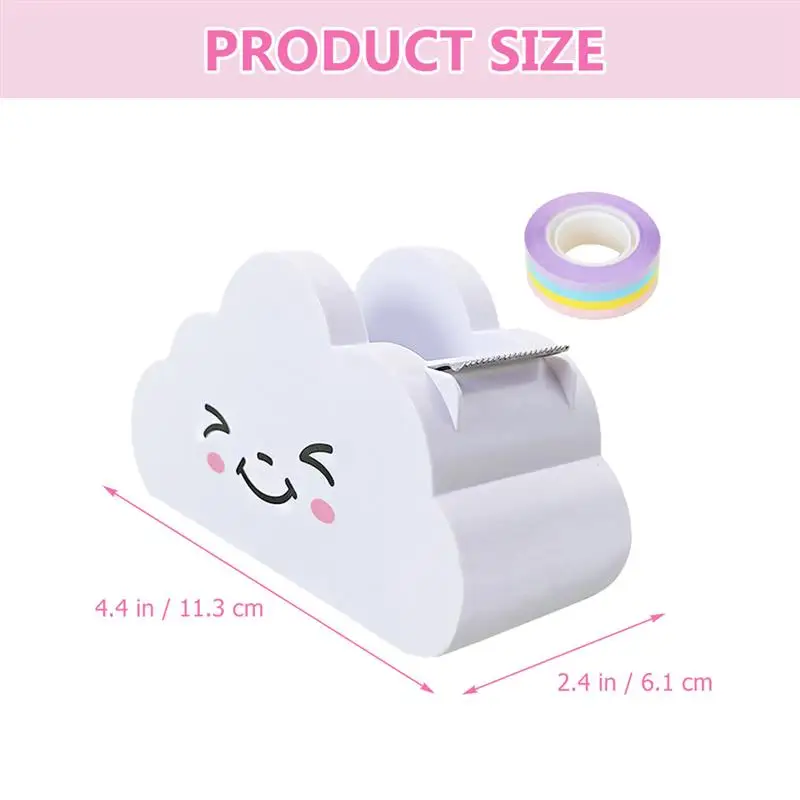 Imagem -04 - Washi Rainbow Tape Dispenser Suporte do Rolo de Papel Desktop Bonito Escritório Corte de Nuvem Mascaramento Adesivo Desenhos Animados Suprimentos Máquina