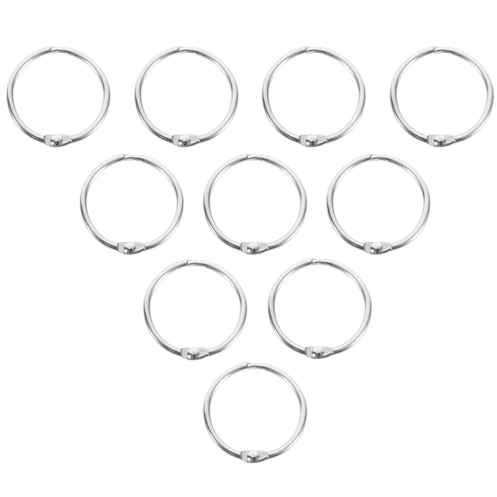 

20pcs Binder Rings Metal Hoop Office Supplies Stationery Circle Snap Buckle Paper Cards Loose Leaf Memo Calendar