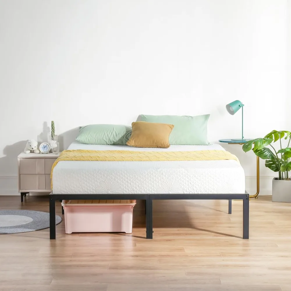 Struttura letto a doghe in acciaio da 14 pollici con supporto antiscivolo e facile montaggio per una base per materasso silenziosa e robusta