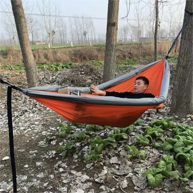 2026 New Custom Parachute Fabric Outdoor 210T Nylon Double Single Portable Lightweight 200kg Load-bearing Four-season Hammock
